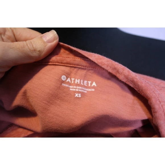 Athleta Rust Orange Snake Print T Shirt Cotton Size XS - Picture 4 of 4